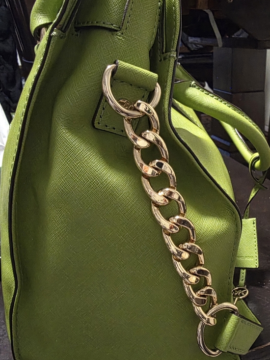 Michael Kors Lime Green Shoulder Bag with Gold Chain Strap